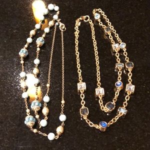 Two Banana Republic Blue Gemstone Necklaces!